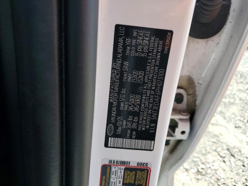 2023 Hyundai Santa Cruz მანქანა იყიდება აუქციონზე, vin: 5NTJEDAF6PH073100, აუქციონის ნომერი: 69321046