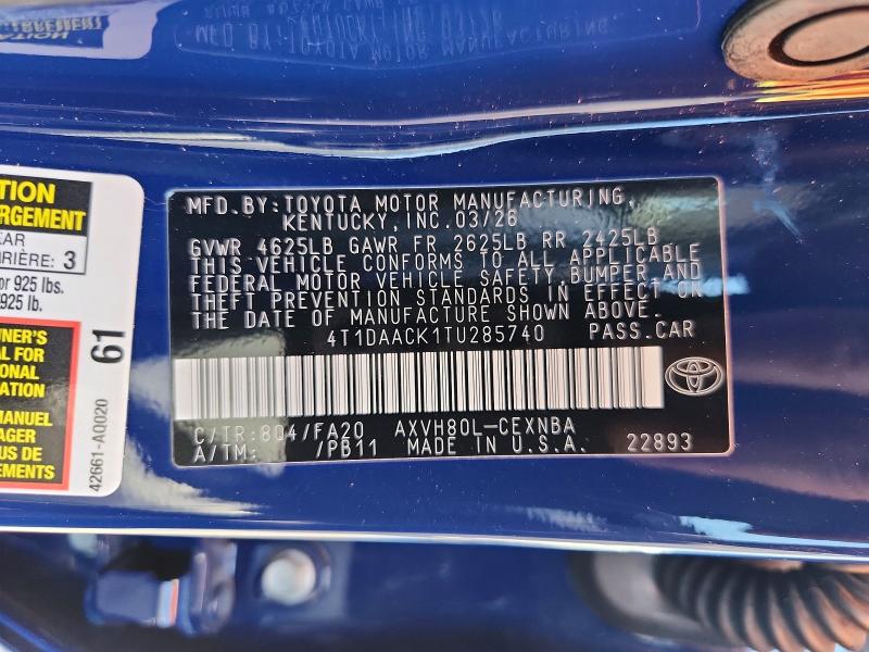 Auction sale of the 2026 Toyota Camry, vin: 4T1DAACK1TU285740, lot number: 69522876