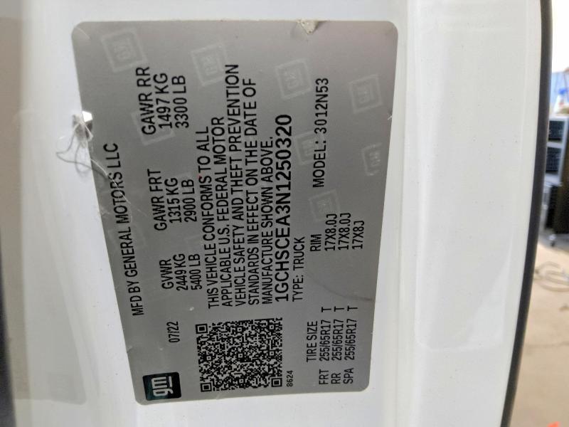 2022 Chevrolet Colorado მანქანა იყიდება აუქციონზე, vin: 1GCHSCEA3N1250320, აუქციონის ნომერი: 69967516