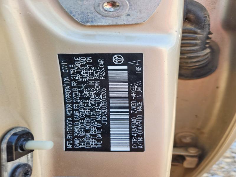 Aukcja sprzedaży 2011 Toyota Prius, vin: JTDKN3DU3B0323051, numer aukcji: 67567056
