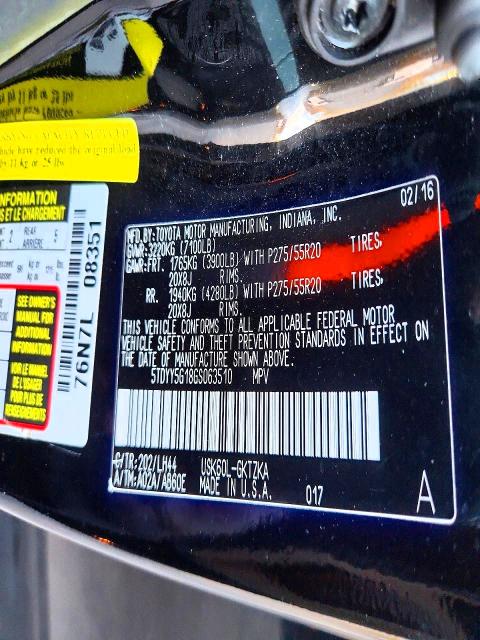 Aukcja sprzedaży 2016 Toyota Sequoia, vin: 5TDYY5G18GS063510, numer aukcji: 70085876