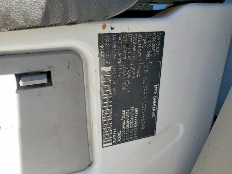 2013 Mercedes-benz Sprinter მანქანა იყიდება აუქციონზე, vin: WD3PF1CC3D5755249, აუქციონის ნომერი: 66652036