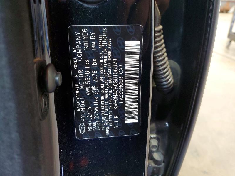 2016 Hyundai Equus მანქანა იყიდება აუქციონზე, vin: KMHGH4JH6GU106373, აუქციონის ნომერი: 68804616