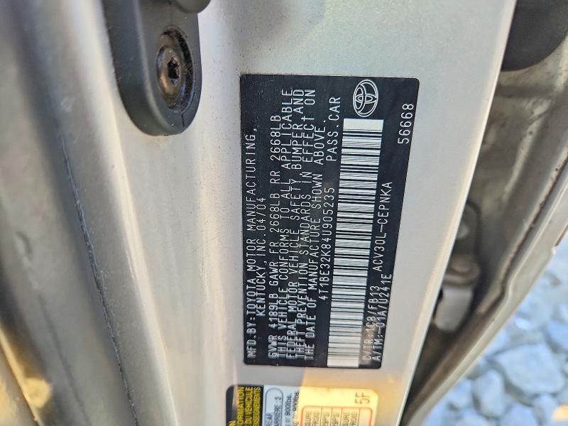 69643476 :رقم المزاد ، 4T1BE32K84U905235 vin ، 2004 Toyota Camry مزاد بيع