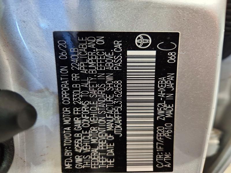 Aukcja sprzedaży 2020 Toyota Prius Prime, vin: JTDKARFP5L3162658, numer aukcji: 70488966