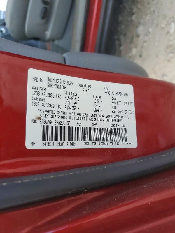 Aukcja sprzedaży 2007 Chrysler Town & Country, vin: 2A8GP64L07R288158, numer aukcji: 69635686
