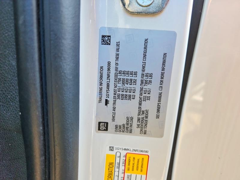 2022 Cadillac Escalade მანქანა იყიდება აუქციონზე, vin: 1GYS4MKL2NR196080, აუქციონის ნომერი: 70493796