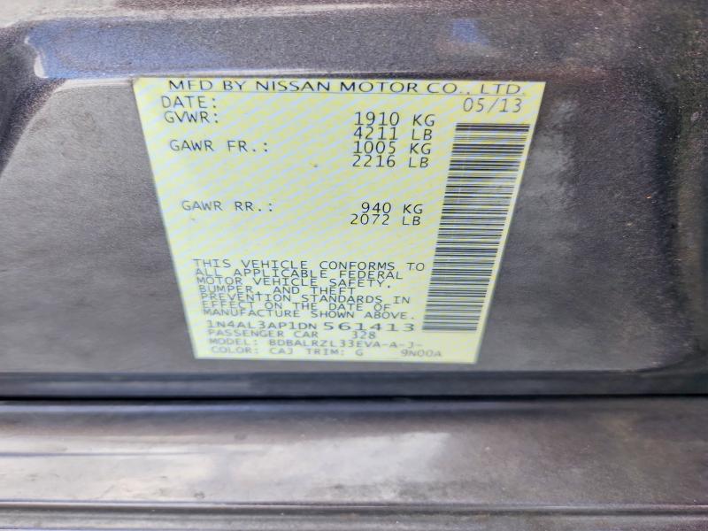 2013 Nissan Altima მანქანა იყიდება აუქციონზე, vin: 1N4AL3AP1DN561413, აუქციონის ნომერი: 67488906