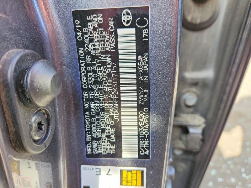Aukcja sprzedaży 2019 Toyota Prius Prime, vin: JTDKARFP2K3117157, numer aukcji: 68565526