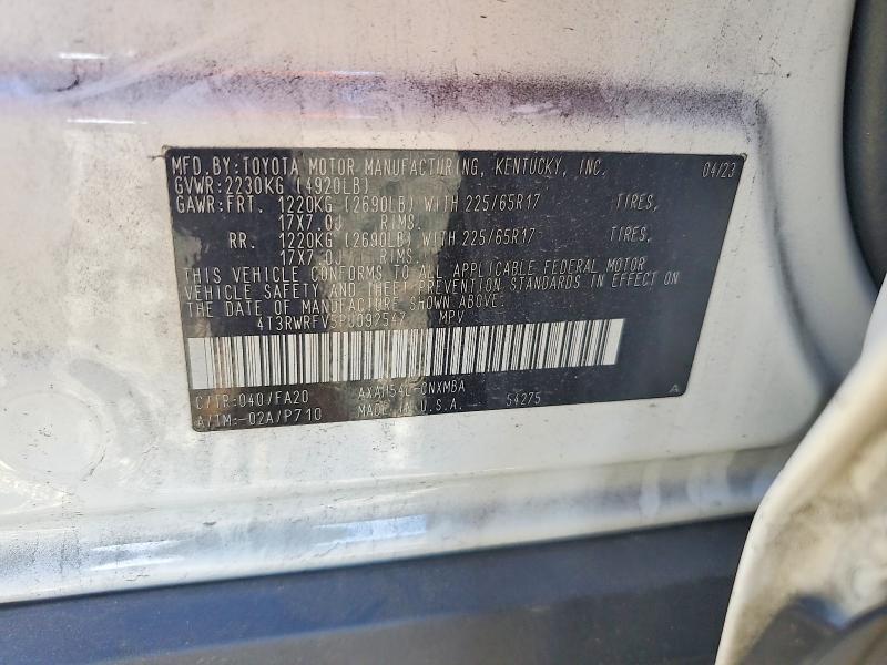 2023 Toyota Rav4 Hybrid მანქანა იყიდება აუქციონზე, vin: 4T3RWRFV5PU092547, აუქციონის ნომერი: 70666306