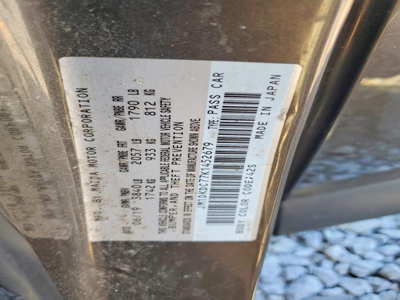 Aukcja sprzedaży 2019 Mazda Cx-3, vin: JM1DKDC77K1452679, numer aukcji: 69737856