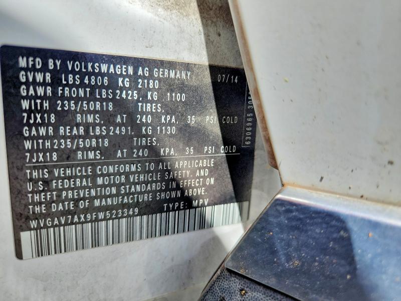 Aukcja sprzedaży 2015 Volkswagen Tiguan, vin: WVGAV7AX9FW523349, numer aukcji: 68275796