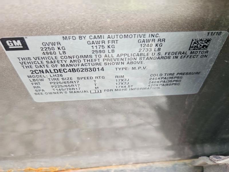 Aukcja sprzedaży 2011 Chevrolet Equinox, vin: 2CNALDEC4B6283014, numer aukcji: 63989256