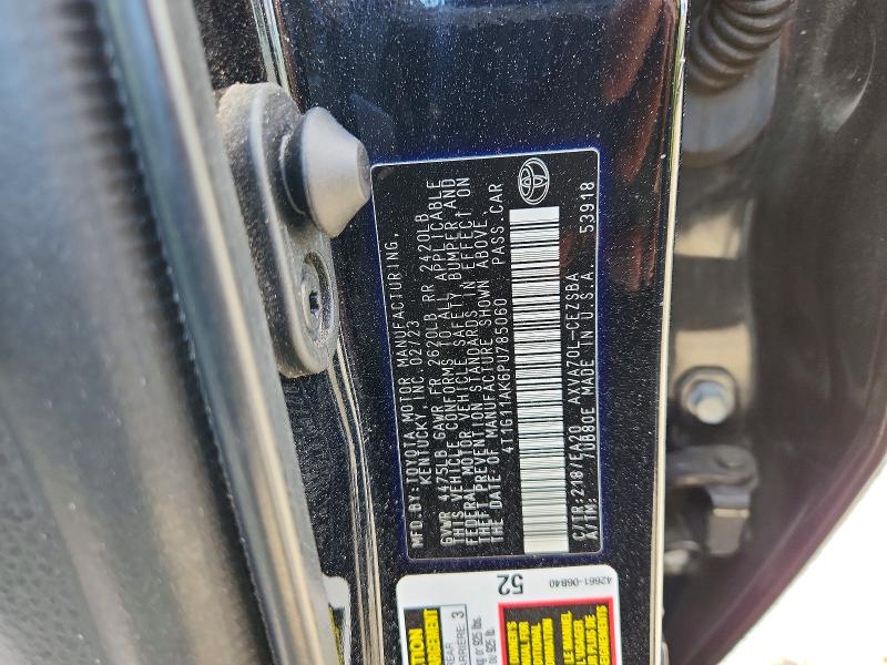 Продаж на аукціоні авто 2023 Toyota Camry, vin: 4T1G11AK6PU785060, номер лоту: 70408066