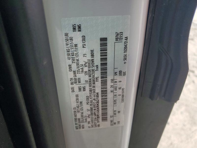 2024 Ford Transit მანქანა იყიდება აუქციონზე, vin: 1FTBR1X8XRKB21894, აუქციონის ნომერი: 68507126