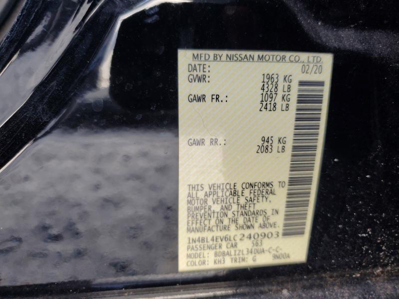 Aukcja sprzedaży 2020 Nissan Altima, vin: 1N4BL4EV6LC240903, numer aukcji: 70422966