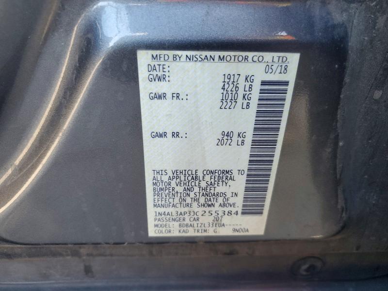 Aukcja sprzedaży 2018 Nissan Altima, vin: 1N4AL3AP3JC255384, numer aukcji: 68058326