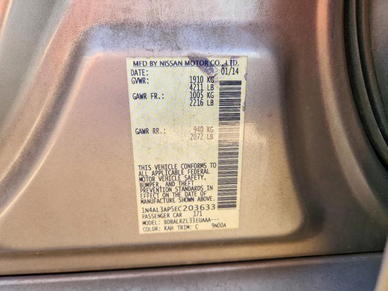 67610906 :رقم المزاد ، 1N4AL3AP5EC203633 vin ، 2014 Nissan Altima مزاد بيع