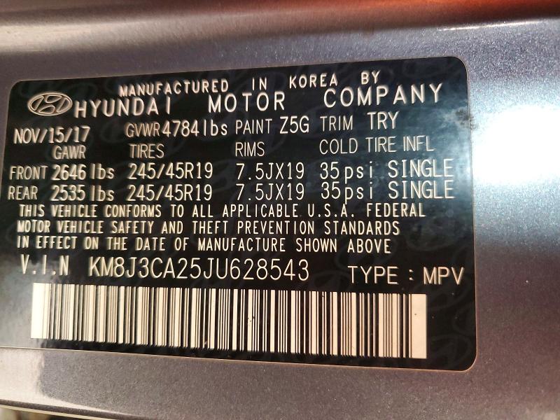Aukcja sprzedaży 2018 Hyundai Tucson, vin: KM8J3CA25JU628543, numer aukcji: 68126466