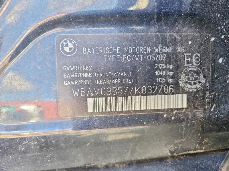 69719506 :رقم المزاد ، WBAVC93577K032786 vin ، 2007 Bmw 328 مزاد بيع