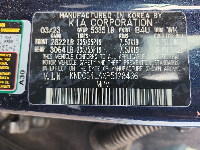 Aukcja sprzedaży 2023 Kia Ev6, vin: KNDC34LAXP5128436, numer aukcji: 70830626