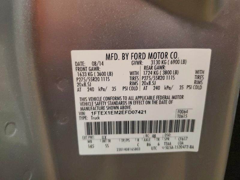 Продаж на аукціоні авто 2014 Ford F150, vin: 1FTEX1EM2EFD07421, номер лоту: 67415026