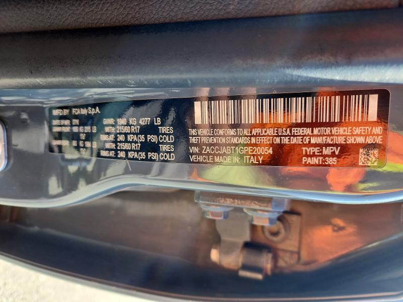 2016 Jeep Renegade მანქანა იყიდება აუქციონზე, vin: ZACCJABT1GPE20054, აუქციონის ნომერი: 69167586