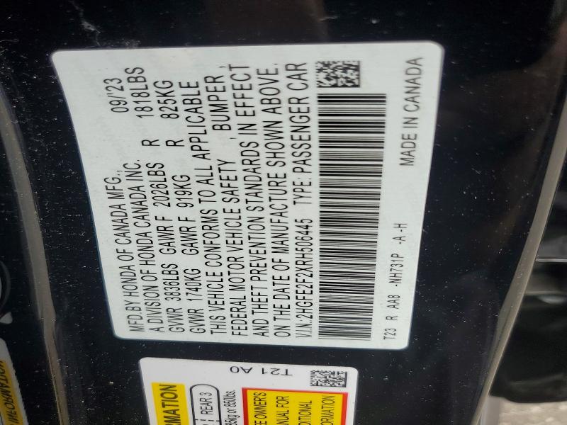 Продаж на аукціоні авто 2024 Honda Civic, vin: 2HGFE2F2XRH506445, номер лоту: 67414696