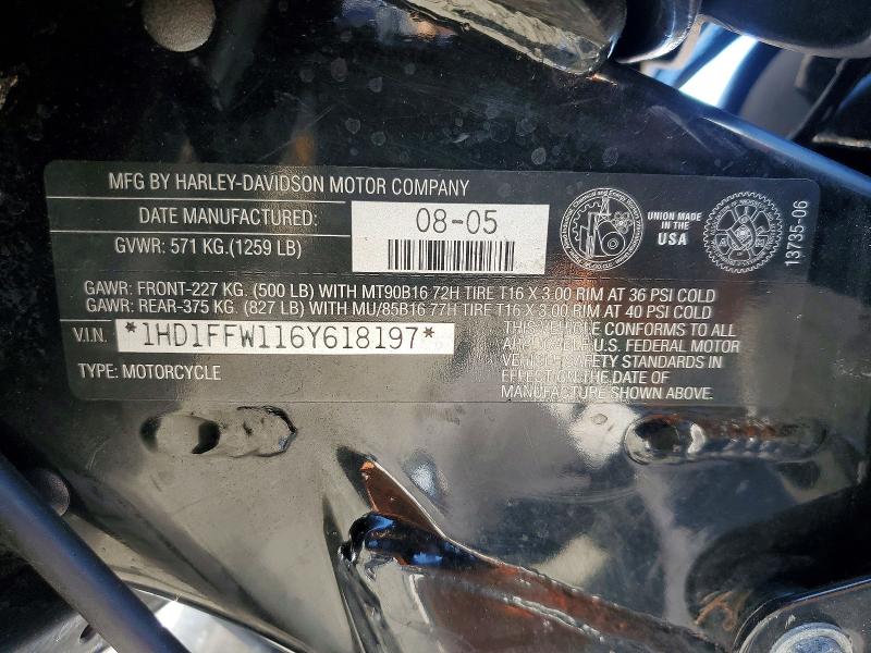 2006 Harley-davidson Flhtci მანქანა იყიდება აუქციონზე, vin: 1HD1FFW116Y618197, აუქციონის ნომერი: 68413856