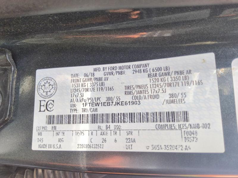 Продажа на аукционе авто 2018 Ford F150, vin: 1FTEW1EB7JKE61903, номер лота: 67928566