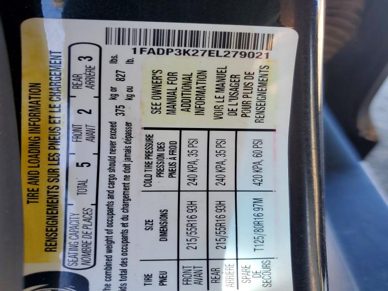 2014 Ford Focus მანქანა იყიდება აუქციონზე, vin: 1FADP3K27EL279021, აუქციონის ნომერი: 69116606