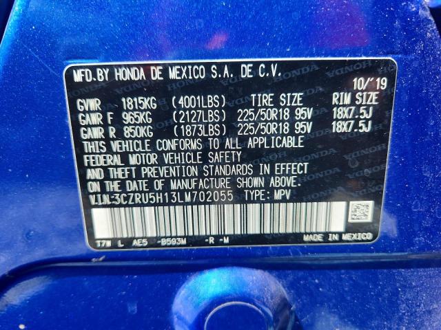 Aukcja sprzedaży 2020 Honda Hr-v, vin: 3CZRU5H13LM702055, numer aukcji: 67496956