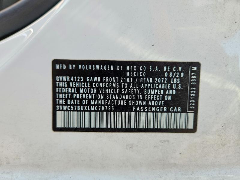 69070046 :رقم المزاد ، 3VWC57BUXLM079795 vin ، 2020 Volkswagen Jetta مزاد بيع