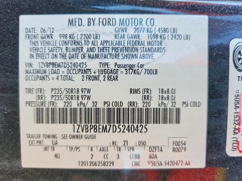 Продажа на аукционе авто 2013 Ford Mustang, vin: 1ZVBP8EM7D5240425, номер лота: 68300826