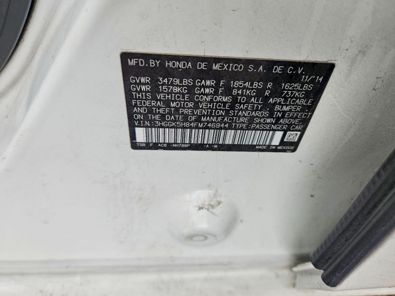 Продажа на аукционе авто 2015 Honda Fit, vin: 3HGGK5H84FM746944, номер лота: 70749056