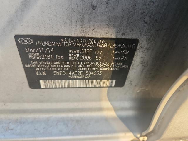 67932766 :رقم المزاد ، 5NPDH4AE2EH504233 vin ، 2014 Hyundai Elantra مزاد بيع
