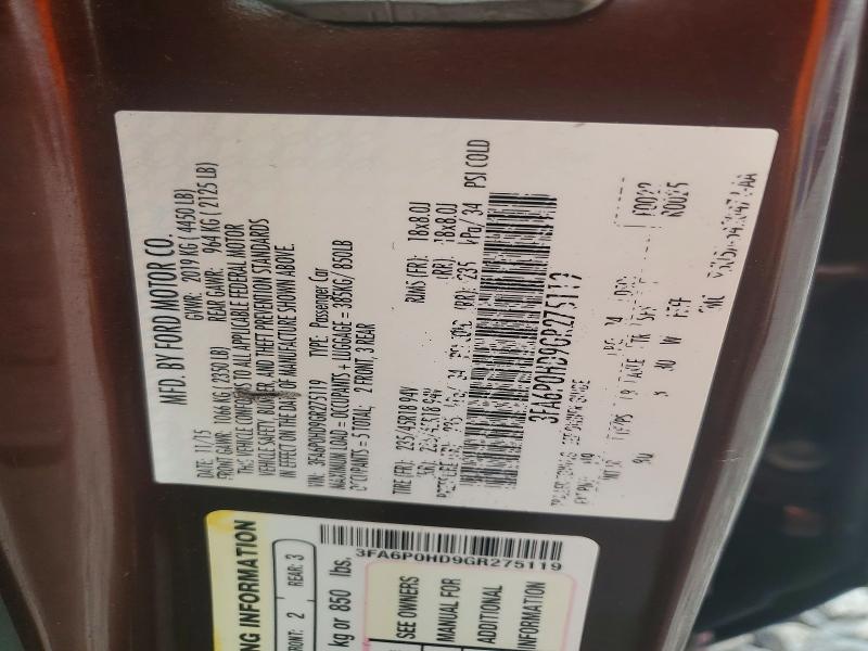 Продажа на аукционе авто 2016 Ford Fusion, vin: 3FA6P0HD9GR275119, номер лота: 69490236