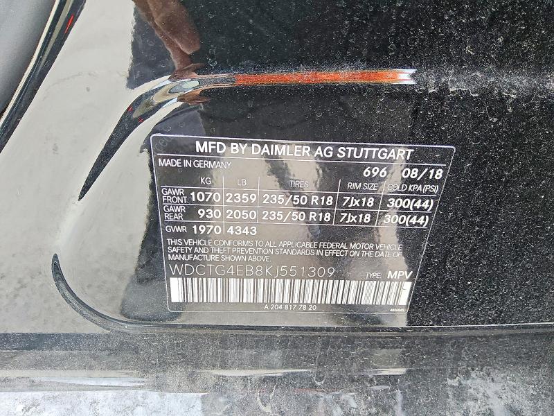 Продаж на аукціоні авто 2019 Mercedes-benz Gla, vin: WDCTG4EB8KJ551309, номер лоту: 70708346