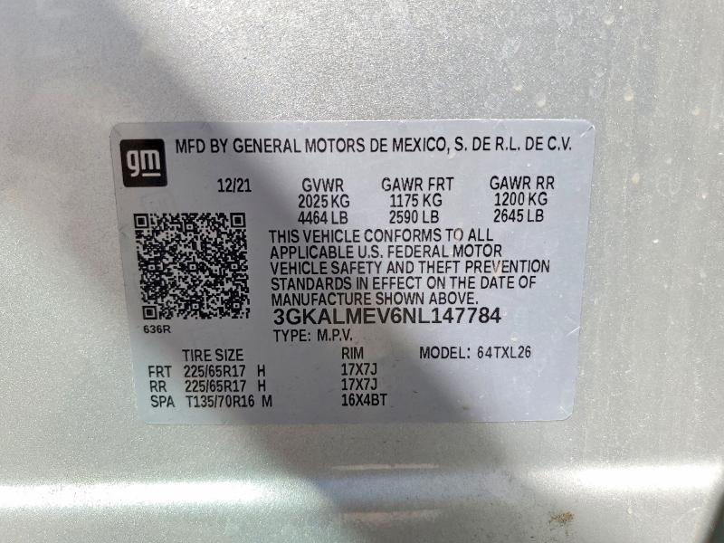 67752656 :رقم المزاد ، 3GKALMEV6NL147784 vin ، 2022 Gmc Terrain مزاد بيع