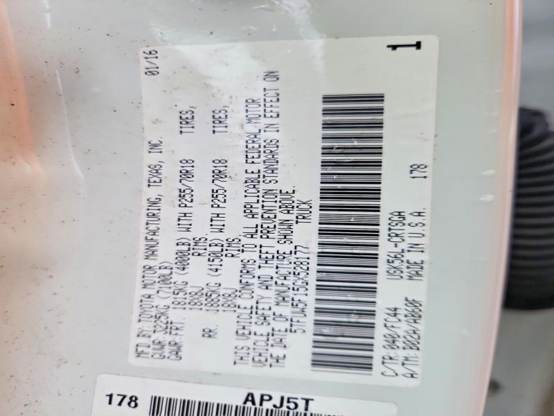 Продаж на аукціоні авто 2016 Toyota Tundra, vin: 5TFUW5F15GX528177, номер лоту: 68341136