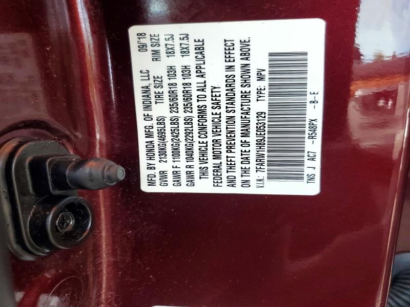 Auction sale of the 2018 Honda Cr-v, vin: 7FARW1H89JE053129, lot number: 67187586