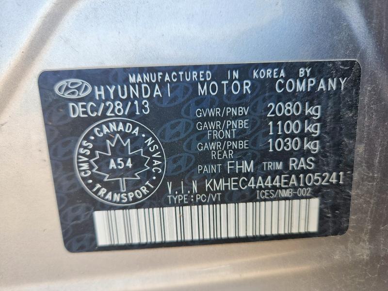 Aukcja sprzedaży 2014 Hyundai Sonata, vin: KMHEC4A44EA105241, numer aukcji: 67886226