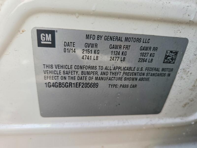 67495636 :رقم المزاد ، 1G4GB5GR1EF205689 vin ، 2014 Buick Lacrosse مزاد بيع