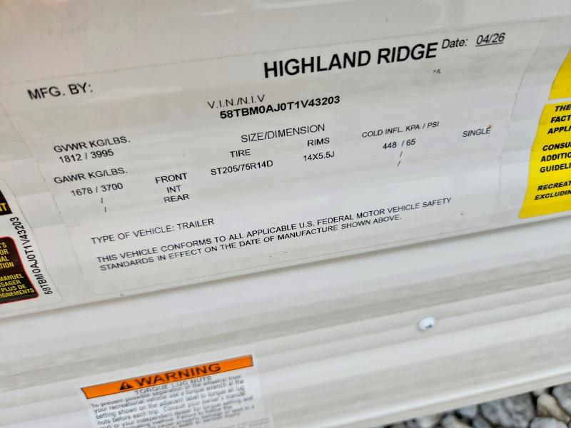 Продаж на аукціоні авто 2026 Open Range Highland Ridge, vin: 58TBM0AJ0T1V43203, номер лоту: 69191256