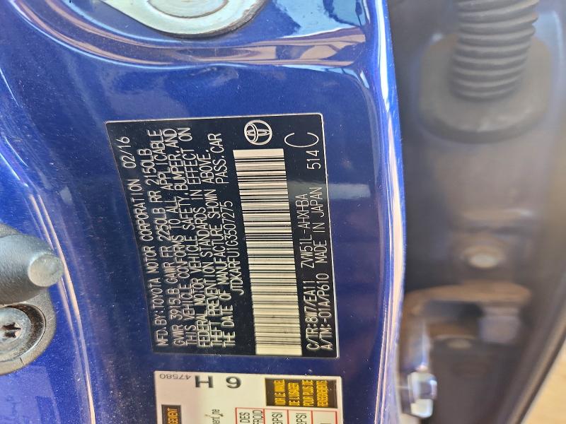Продаж на аукціоні авто 2016 Toyota Prius, vin: JTDKARFU1G3507275, номер лоту: 67836596