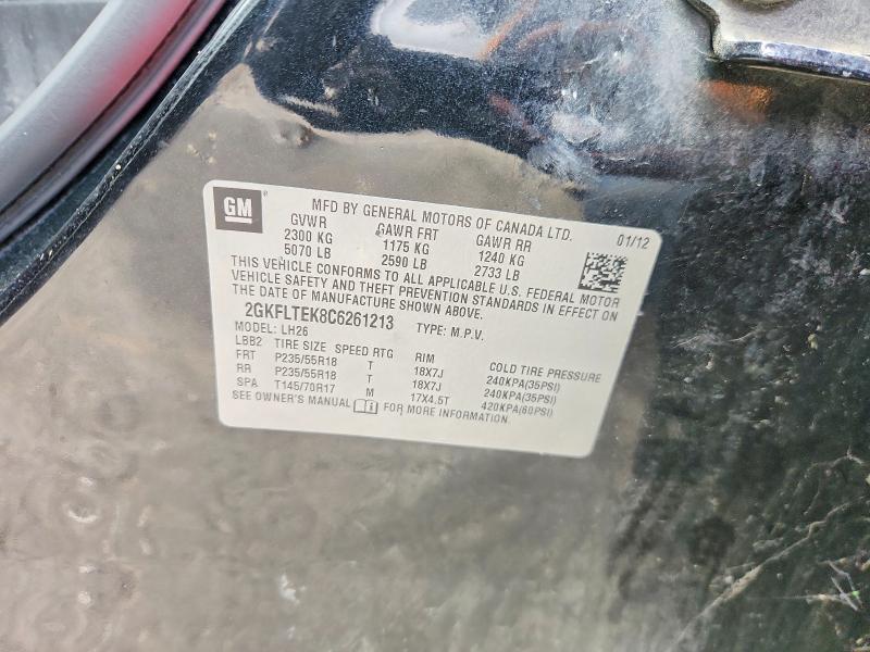 Aukcja sprzedaży 2012 Gmc Terrain, vin: 2GKFLTEK8C6261213, numer aukcji: 69528806