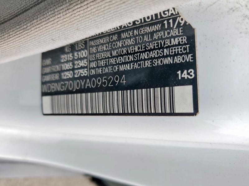 Продаж на аукціоні авто 2000 Mercedes-benz S, vin: WDBNG70J0YA095294, номер лоту: 68353996