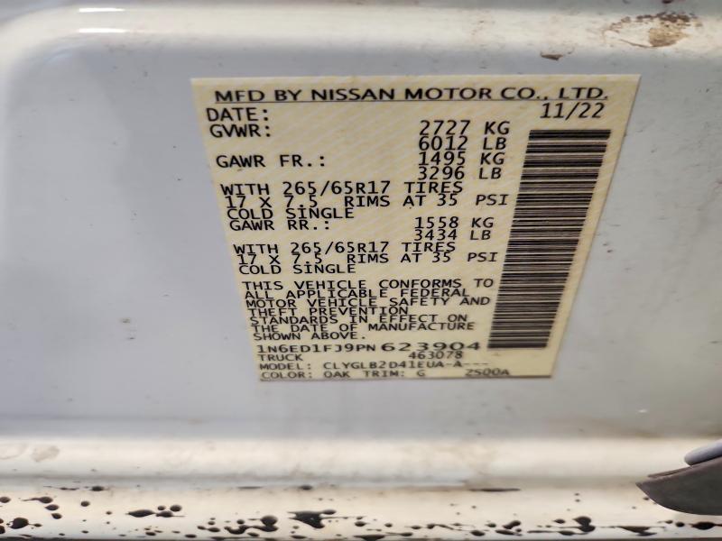 68767196 :رقم المزاد ، 1N6ED1FJ9PN623904 vin ، 2023 Nissan Frontier مزاد بيع