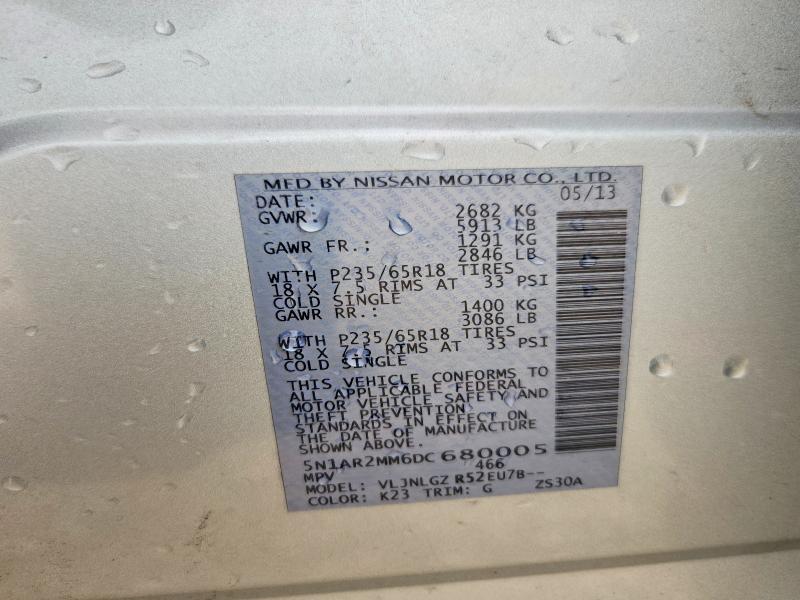 2013 Nissan Pathfinder მანქანა იყიდება აუქციონზე, vin: 5N1AR2MM6DC680005, აუქციონის ნომერი: 68331246
