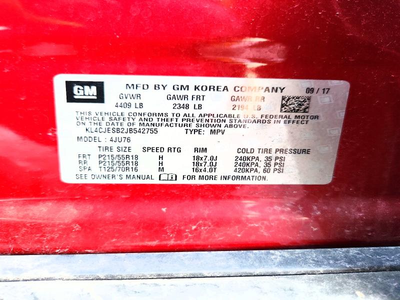 Aukcja sprzedaży 2018 Buick Encore, vin: KL4CJESB2JB542755, numer aukcji: 69011656